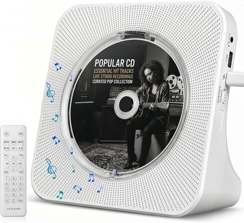 Portable CD Player for Home,Bluetooth CD Player with Speakers,White in Kuwait