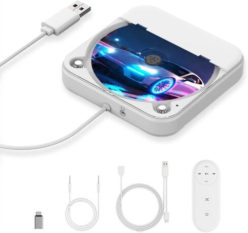 CD Player for Car,MONODEAL External Portable Car CD Players with AUX Cable & Remote Control,Universal USB CD Player for Vehicle,Laptop,TV,Computer,for Android 4.4 and Above Navigation in Kuwait