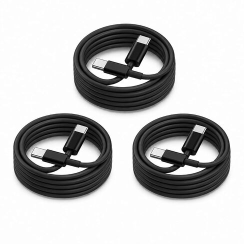 60W USB C to C Cable 3Pack 6FT PD 3.0 Fast Charging Cord for iPhone17 S26 | Reliable 60W PD 3.0 USB-C cables support fast charging and data sync for iPhone 17, Galaxy S26,MacBook Air/Pro and iPad Pro in Saudi Arabia
