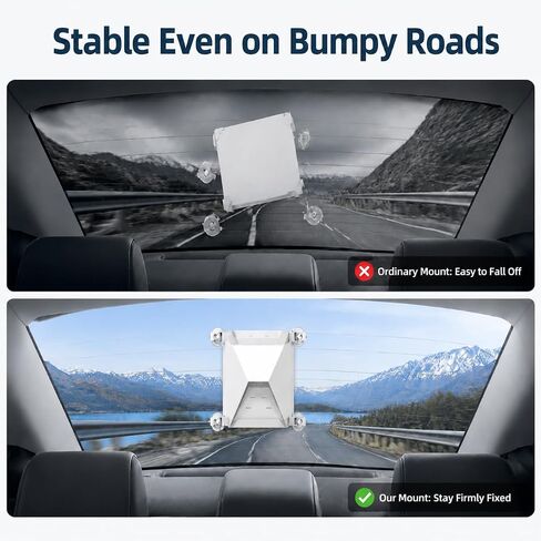 Starlink Mini Suction Cup Mount for Car Sunroof or Window, Starlink Mini Accessories for RV/Boat/Truck with Anti-Slip Pad, Secure Satellite Mounting Kit for Road Trips in Saudi Arabia