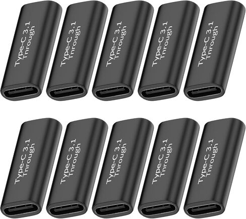موصل USB C أنثى إلى أنثى، 5 عبوات، أسود | تدعم قارنة التوصيل من النوع C نقل البيانات بسرعة تصل إلى 10 جيجابت في الثانية والشحن السريع بقدرة 100 واط in Kuwait