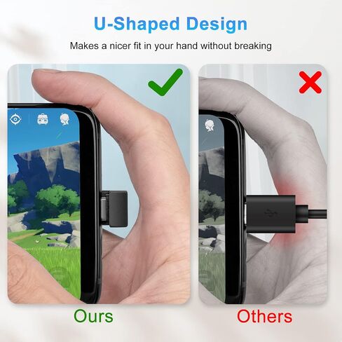USB C 180 Degree Angled Adapter, U Shape USB C 3.1 Male to Female Type-C Angled High-Speed Data Transfer Connector Compatible for Samsung, MacBook and More in Saudi Arabia