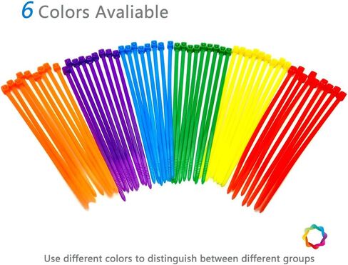 8 Inch Multi-Purpose Assorted Colored Cable Zip Ties, 300 Pieces in Saudi Arabia