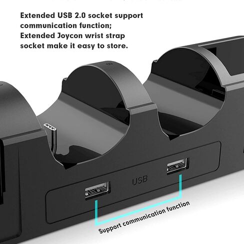 ECHZOVE Charging Dock for Nintendo Switch Joy-Con & Pro Controllers, 6-in-1 Controller Charging Station for 4 Joy-Cons and 2 Official Pro Controllers, LED Indicators, USB Ports, Game Room Organizer in Saudi Arabia