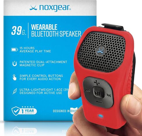 noxgear 39g مكبر صوت بلوتوث قابل للارتداء، مشبك صغير، أسود in Kuwait