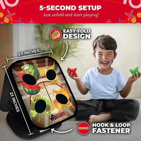 Swooc Games - Ninja Superstar™ | 2-in-1 Corn Hole Games for Kids | 5-Second Setup | Ninja Toys for Boys | Bean Bag Toss Game for Kids | Cornhole Game Set Outdoor | Outdoor Toys | Throwing Star in Saudi Arabia