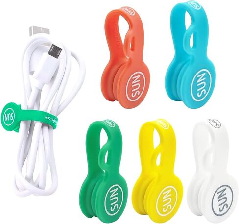 Cable Cord Organizer Magnetic Cord Organizers Twist Ties Magnet Clips Cord Wrap Keepers For Charging Cord Headphone Cord Holder Silicone Cable Strap Appliance Fridge Bookmark Whiteboard Keychain 5PACK in Saudi Arabia