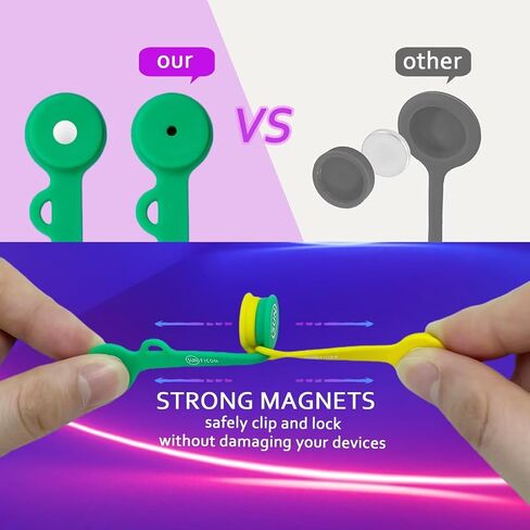 Cable Cord Organizer Magnetic Cord Organizers Twist Ties Magnet Clips Cord Wrap Keepers For Charging Cord Headphone Cord Holder Silicone Cable Strap Appliance Fridge Bookmark Whiteboard Keychain 5PACK in Saudi Arabia