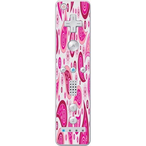 Pink Paisley Fun Design Pattern Vinyl Decal Sticker Skin by Debbie's Designs for Wiimote Wii Controller in Saudi Arabia