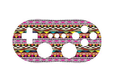 Fun Tribal Design Bright Vinyl Decal Sticker Skin by Debbie's Designs for Wii Classic Controller in Saudi Arabia
