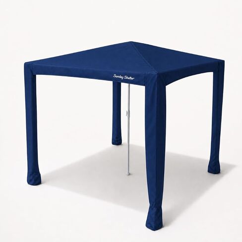 Sunday Shelter Beach Cabana Shade Canopy, UPF 50+ Beach Shade (Blue Waves, 6' x 6') | Spacious 6' x 6' beach shade, anchored by sand, UPF 50+ protection in Kuwait