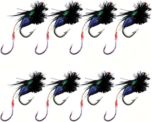8Pcs Realistic Stonefly Nymphs Fly Fishing Flies - Innovative Double Hook Design for Higher Hookup Rate, Hand-Tied Lifelike Nymph Lures for Trout Bass Panfish, Size 12 Sharp Hooks in Saudi Arabia