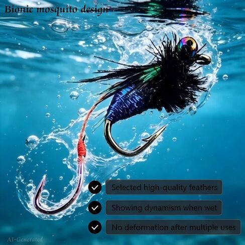 8Pcs Realistic Stonefly Nymphs Fly Fishing Flies - Innovative Double Hook Design for Higher Hookup Rate, Hand-Tied Lifelike Nymph Lures for Trout Bass Panfish, Size 12 Sharp Hooks in Saudi Arabia