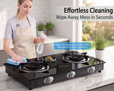 3 Burner Propane Gas Stove Auto Ignition 34,500 BTU CSA Hose for Outdoor | Propane Gas Stove Auto Ignition Energy-efficient Easy to Clean CSA Regulator Hose Included for Outdoor Cooking, Emergency in Saudi Arabia