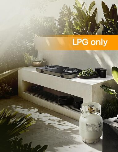 Outdoor Propane s Stove, 28000 BTU Dual Burner LPG Propane Gas Cooktop with Tempered Glass Top, Portable Gas Stove for Outdoor Cooking Camping Grilling in Kuwait