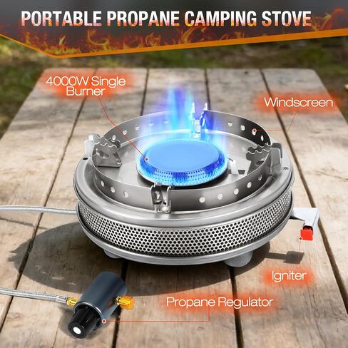 Propane Camping Stove, Portable Camp Gas Stove 13500BTU Burners with Piezo Ignition, Carrying Bag in Saudi Arabia