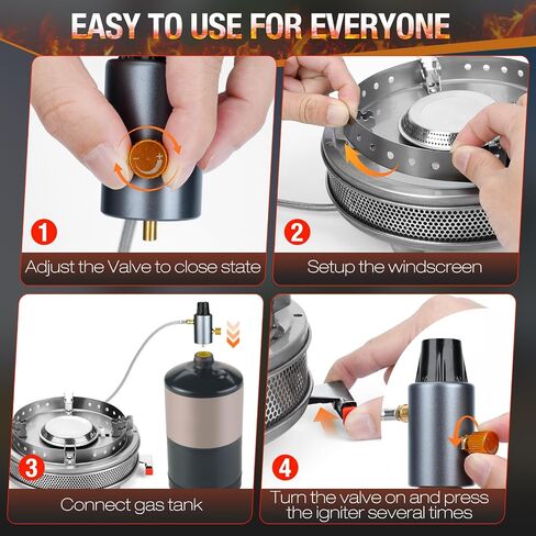 Propane Camping Stove, Portable Camp Gas Stove 13500BTU Burners with Piezo Ignition, Carrying Bag in Saudi Arabia