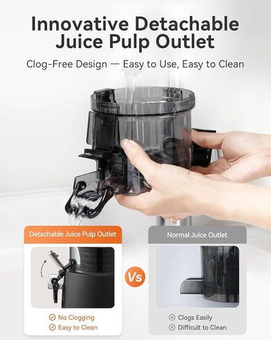 MOKKOM Cold Press Juicer Machine with Large Feed Chute Fit Whole Fruits & Vegetables, 64oz Large Capacity,Slow Masticating Extractor, AC Motor, Easy to Clean, High Yield, BPA-Free Black in Kuwait