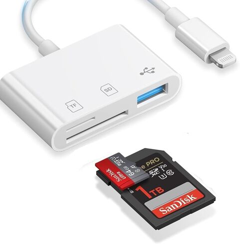 [Apple MFi Certified] Lightning to SD Card Reader for iPhone iPad | iPhone Transfer Photos & Videos Fast from SD, TF, XD, MS Cards – Plug & Play, No App Needed for iPhone 14/13/12/11/XS/X/8/7 in Saudi Arabia