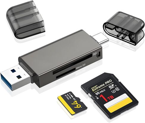 USB C SD Card Reader,USB-C to SD/Micro SD Card Reader | for iPhone 15/16 Pro Max, iPad Pro/MacBook, Digital Camera, Fast Data Transfer, Compact Memory Card Adapter-2 Slots in Saudi Arabia