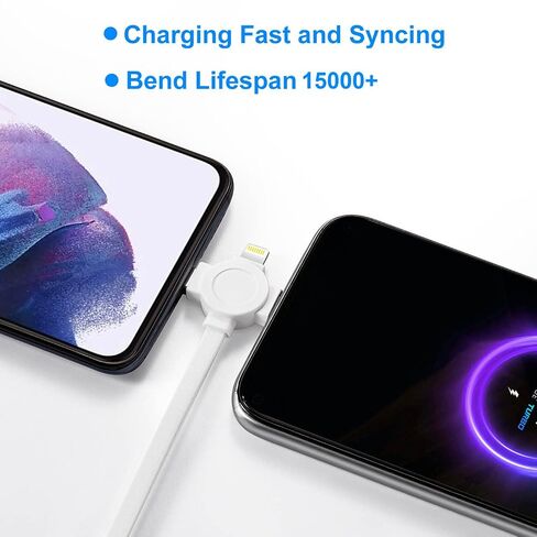 3 in 1 Retractable Multi Charging Cable, 2Pack Multi Fast Charging Cord Retractable Charger Data Sync Cable with iPhone/Type-C/Micro USB Ports for Cell Phones, iPhone Series, Galaxy Series,PS,Tablets | 3 in 1 Retractable Charger Cord with Type C/L/Micro U in Saudi Arabia