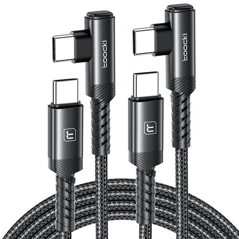 toocki USB C to USB C Charger Cable 10ft, 2Pack, 60W Type C Charging Cord | Right Angle, Fast Charging, Nylon Braid, Fit for iPhone 17 16 15 Pro Plus Pro Max Air/MacBook Air/Samsung S26 Ultra /S25 in Saudi Arabia