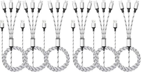 Multi Charging Cable, 5ft 3Pack Multi Charger Cable Nylon Braided Multiple USB Universal 3 in 1 Charging Cord Adapter with Type-C, Micro USB Port Connectors for Cell Phones and More | Multiple USB Universal 3 in 1 Charging Cord Adapter with Type-C, Micro  in Saudi Arabia