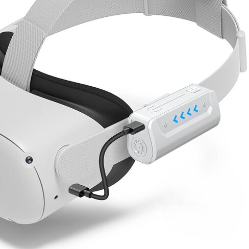 2 حزمة بطارية 5000 مللي أمبير في الساعة لـ Meta Quest 2، ملحقات شاحن بطارية VR ممتدة خفيفة الوزن لـ Meta Oculus Quest 2 حزام الرأس الأصلي وحزام Elite، لوقت تشغيل إضافي 2-4 ساعات - 2 أبيض in Saudi Arabia