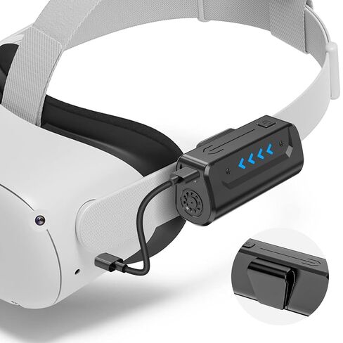 2 حزمة بطارية 5000 مللي أمبير في الساعة لـ Meta Quest 2، ملحقات شاحن بطارية VR ممتدة خفيفة الوزن لـ Meta Oculus Quest 2 حزام الرأس الأصلي وحزام Elite، لوقت تشغيل إضافي 2-4 ساعات - 2 أبيض in Saudi Arabia