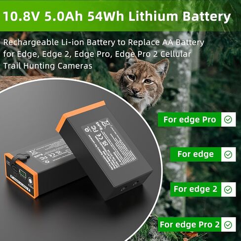 2 Pack Power Mag Rechargeable Lithium-Ion Battery Compatible with Moultrie Edge, Edge 2, Edge Pro, Edge 2 Pro, Edge 3 Series Cellular Trail Camera-Capacity 5000mAh Equivalent 18 Alkaline AA Batterias in Kuwait