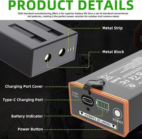 2 Pack Power Mag Rechargeable Lithium-Ion Battery Compatible with Moultrie Edge, Edge 2, Edge Pro, Edge 2 Pro, Edge 3 Series Cellular Trail Camera-Capacity 5000mAh Equivalent 18 Alkaline AA Batterias in Kuwait