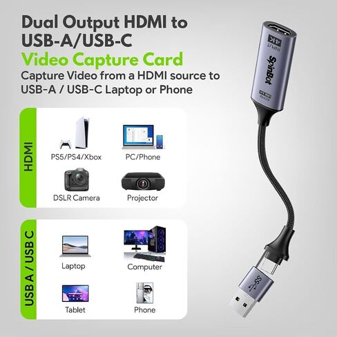 Envisage Full HD Video Capture Card 4K HDMI to USB3.0 1080p/ 60FPS Capture Card for Gaming, Streaming, Broadcast and Video Recording Windows, Mac, Android in Saudi Arabia