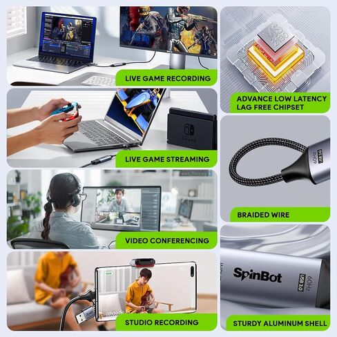 Envisage Full HD Video Capture Card 4K HDMI to USB3.0 1080p/ 60FPS Capture Card for Gaming, Streaming, Broadcast and Video Recording Windows, Mac, Android in Saudi Arabia