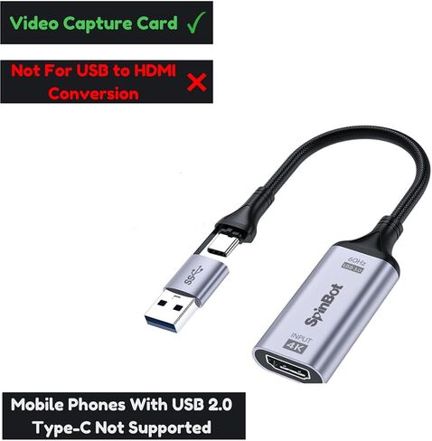 Envisage Full HD Video Capture Card 4K HDMI to USB3.0 1080p/ 60FPS Capture Card for Gaming, Streaming, Broadcast and Video Recording Windows, Mac, Android in Saudi Arabia