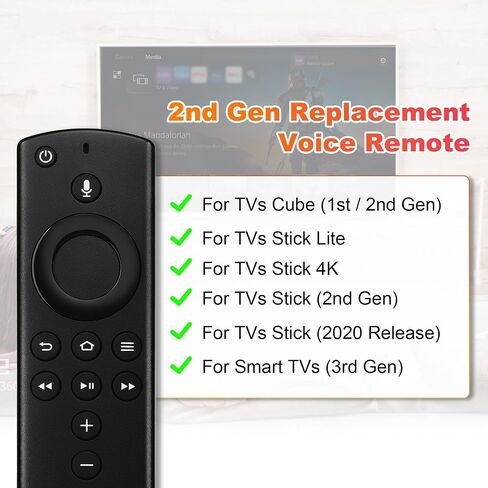 Replacement Voice Remote Control fit for Fire Smart TVs(3rd Gen),TV Stick(Lite,4K,2nd Gen),TVs Cube(1st Ge/2nd Gen) in Saudi Arabia