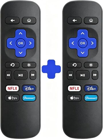 (2 Pack) Replacement Remote for Roku Box, for Roku Express, for Roku Player | for Roku Premiere, for Roku 1,2,3,4.Not for TV or Stick. No Setup Required, 4 Streaming Shortcuts, No Power & Volume Buttons in Saudi Arabia