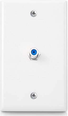 Weewooday 16 Pcs 1 Port TV Cable Wall Plate with F Connector, White in Kuwait