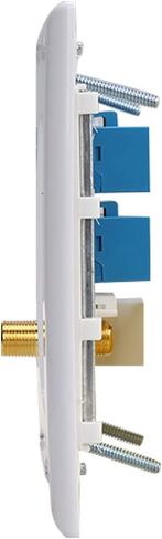 Brush Wall Plate 2gang, PHIZLI 3 HDMI Keystone Cat 6 Keystone Coax Cable TV F Type Wall Plate Female-Female Combination Faceplate | Cable TV F Type Wall Plate Female-Female Combination Faceplate in Saudi Arabia