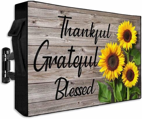 Rustic Wood Plank Outdoor TV Cover - Fit 30-32" - Weatherproof & Waterproof Oxford Cloth TV Enclosure in Kuwait