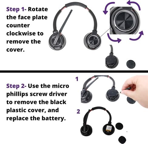 Headset Advisor Compatible Battery Replacement for Plantronics Savi 8220 Headset- Includes Micro Screwdriver in Saudi Arabia