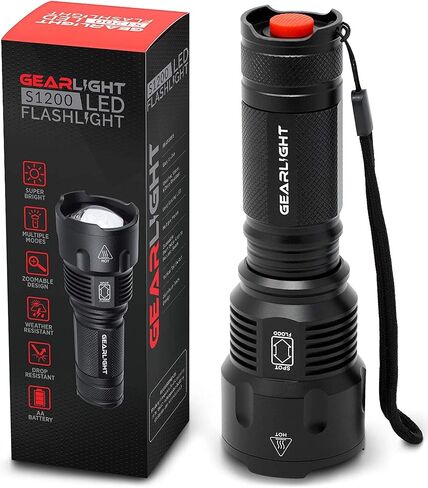 LED Flashlight High Lumens, Tactical Flashlight Battery Powered (Batteries Not Included), Bright Handheld Flashlight for Camping, Hunting, Home, Security, Hiking, Walking at Night & Emergency Use in Saudi Arabia
