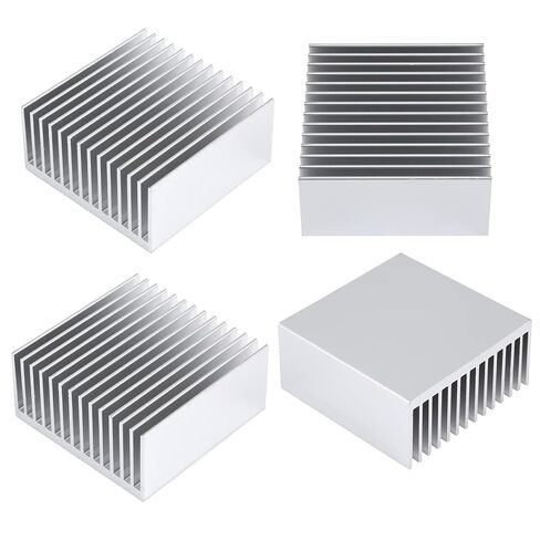 4PCS 50mm Aluminum Heatsink 50x50x20mm Heat Sink Kit for GPU CPU LED Chipset Cooling, Heatsinks Cooler for Router Amplifier Peltier Plate Module, Silver Aluminum Heat Radiator with Cooling Fins in Saudi Arabia