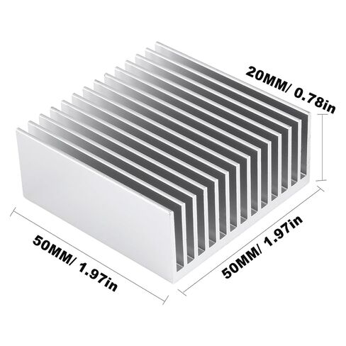4PCS 50mm Aluminum Heatsink 50x50x20mm Heat Sink Kit for GPU CPU LED Chipset Cooling, Heatsinks Cooler for Router Amplifier Peltier Plate Module, Silver Aluminum Heat Radiator with Cooling Fins in Saudi Arabia