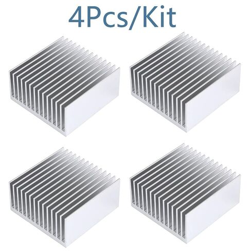 4PCS 50mm Aluminum Heatsink 50x50x20mm Heat Sink Kit for GPU CPU LED Chipset Cooling, Heatsinks Cooler for Router Amplifier Peltier Plate Module, Silver Aluminum Heat Radiator with Cooling Fins in Saudi Arabia