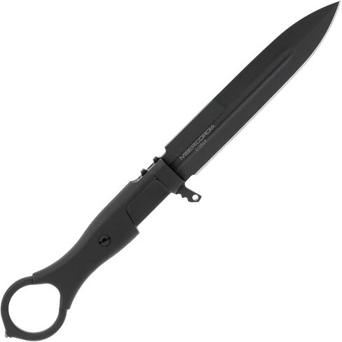 Extrema Ratio Misericordia (Black) Fixed Blade Knife, Bohler N690 Steel 4mm Blade, 58 HRC, Professional Tactical Tool, Made in Italy in Saudi Arabia