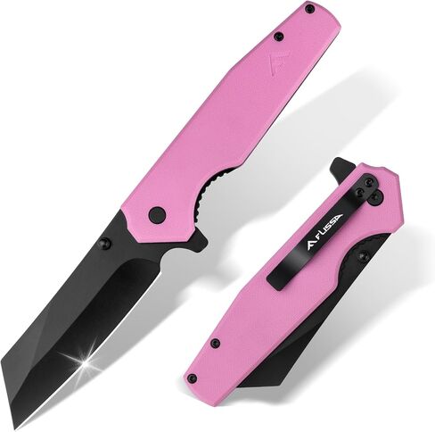 FLISSA SKARD 4-3/4 Inch Folding Knife Reverse Tanto G10 EDC | Stainless Stonewash Blade with Secure Grip, Liner Lock and Pocket Clip. Sleek Model for Hunting, Camping, Survival in Saudi Arabia