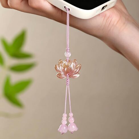 4 Pcs Blooming Flowers Cute Phone Charms Aesthetic Chinese Style Lily Lotus Flower Phone Charm Translucent Gradient Petals Cellphone Charms for Mobile Case Keys Backpack Keychain Camera Pendants Decor in Saudi Arabia