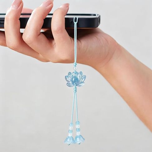4 Pcs Blooming Flowers Cute Phone Charms Aesthetic Chinese Style Lily Lotus Flower Phone Charm Translucent Gradient Petals Cellphone Charms for Mobile Case Keys Backpack Keychain Camera Pendants Decor in Saudi Arabia