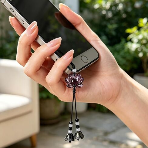 4 Pcs Blooming Flowers Cute Phone Charms Aesthetic Chinese Style Lily Lotus Flower Phone Charm Translucent Gradient Petals Cellphone Charms for Mobile Case Keys Backpack Keychain Camera Pendants Decor in Saudi Arabia