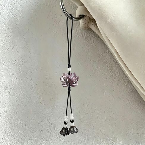 4 Pcs Blooming Flowers Cute Phone Charms Aesthetic Chinese Style Lily Lotus Flower Phone Charm Translucent Gradient Petals Cellphone Charms for Mobile Case Keys Backpack Keychain Camera Pendants Decor in Saudi Arabia